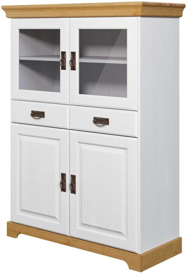 Home affaire Highboard Rügen Vitrine in landelijke stijl gecertificeerd massief hout hoogte 131 cm - Foto 10