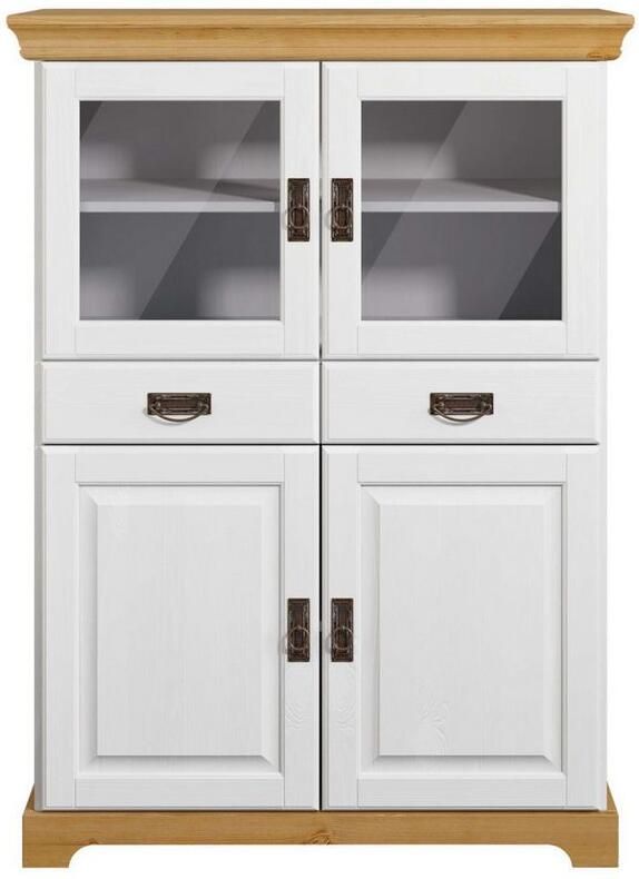 Home affaire Highboard Rügen Vitrine in landelijke stijl gecertificeerd massief hout hoogte 131 cm - Foto 6