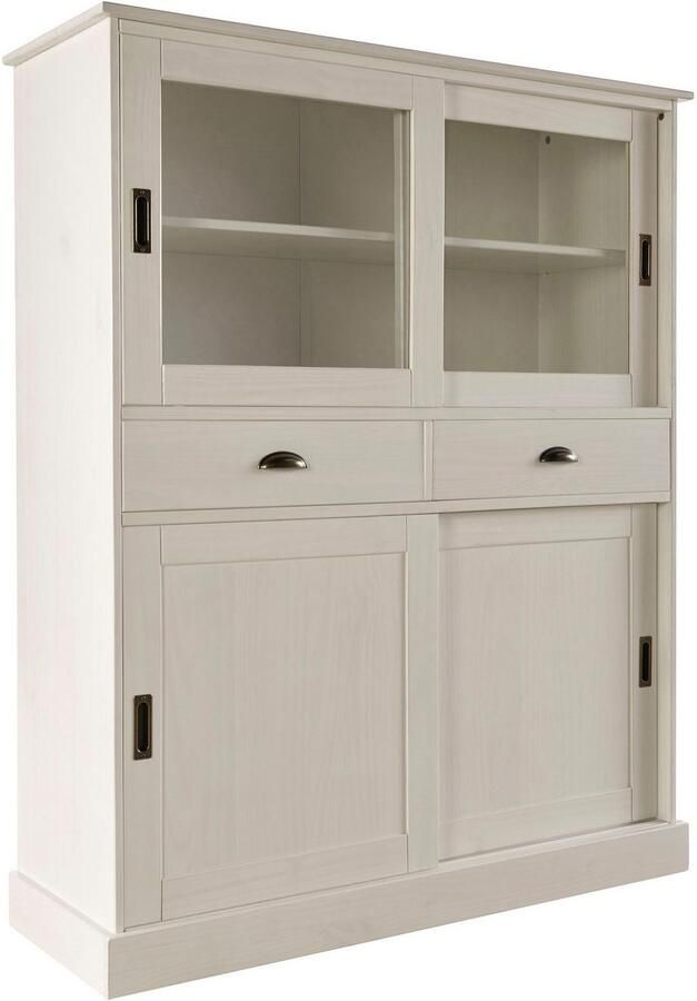 Home affaire Highboard Schröder Vitrine van massief dennenhout breedte 114 cm - Foto 7