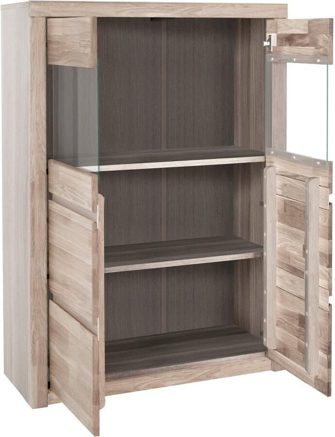 Home affaire Highboard Silkeborg mooie greeploze look gedeeltelijk massief