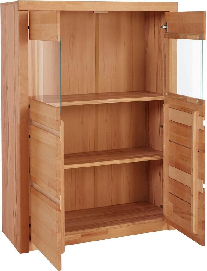 Home affaire Highboard Silkeborg mooie greeploze look gedeeltelijk massief