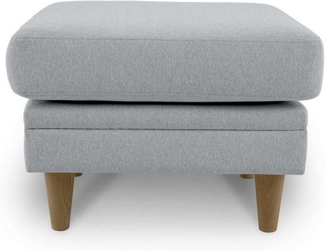 Home affaire Hocker Arellano breedte 63 cm klassiek ontwerp met massief houten voeten fijn geweven stof - Foto 3