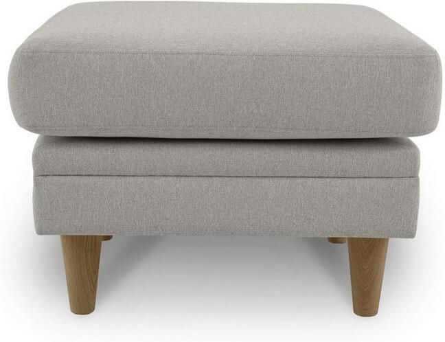 Home affaire Hocker Arellano breedte 63 cm klassiek ontwerp met massief houten voeten fijn geweven stof - Foto 2