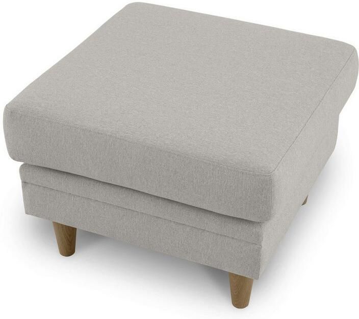 Home affaire Hocker Arellano breedte 63 cm klassiek ontwerp met massief houten voeten fijn geweven stof