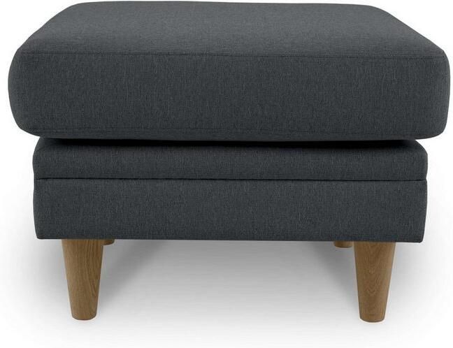 Home affaire Hocker Arellano breedte 63 cm klassiek ontwerp met massief houten voeten fijn geweven stof - Foto 3