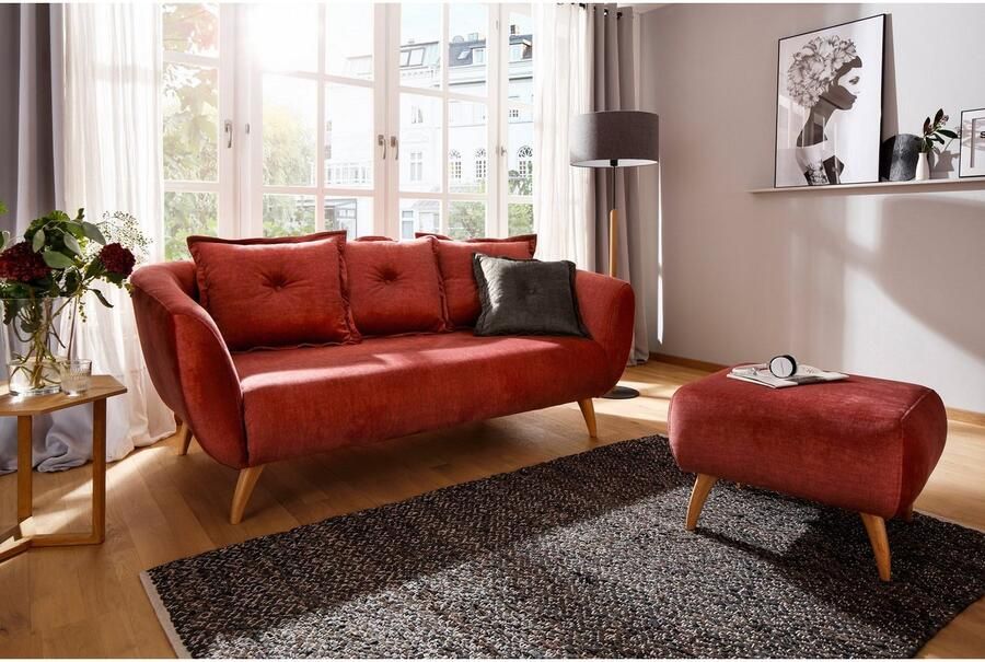 Home affaire Hocker Baggio met houten voetjes - Foto 5