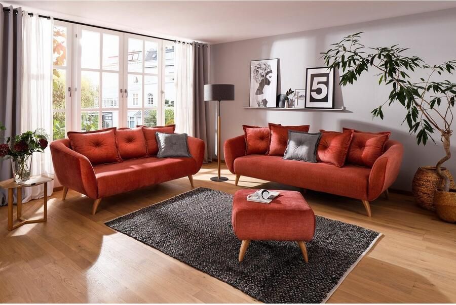 Home affaire 2 5-zitsbank Baggio modern en romantisch design comfortabel - Foto 5