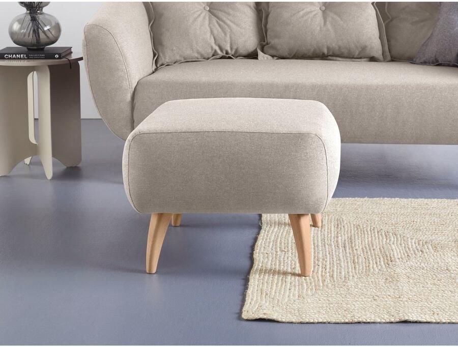 Home affaire Hocker Baggio met houten voetjes - Foto 2