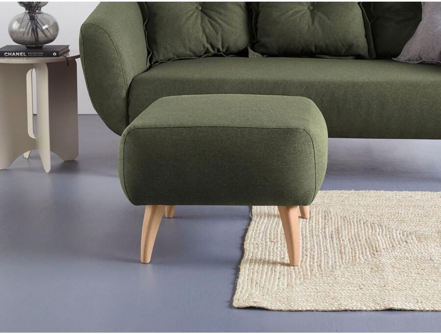 Home affaire Hocker Baggio met houten voetjes - Foto 2
