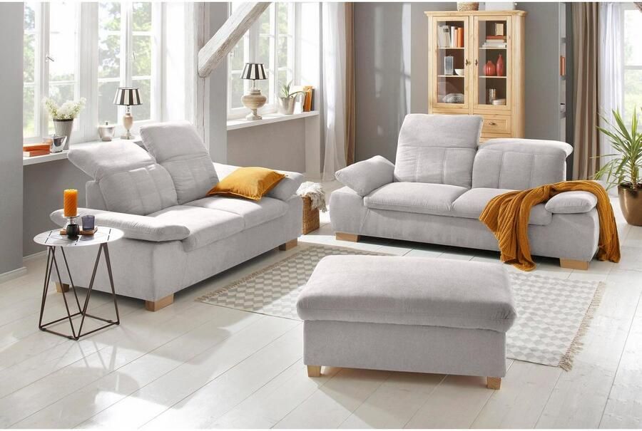 Home affaire 2 5-zitsbank Bergamo multifunctionele bank elegant en comfortabel met verstelbare armleuning en rugleuning binnenvering - Foto 2