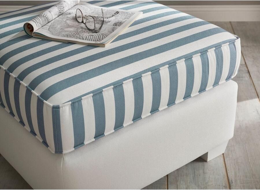 Home affaire Hocker California maritieme landelijke stijl poef voetenbank in 2 maten witgelakte houten poten - Foto 4