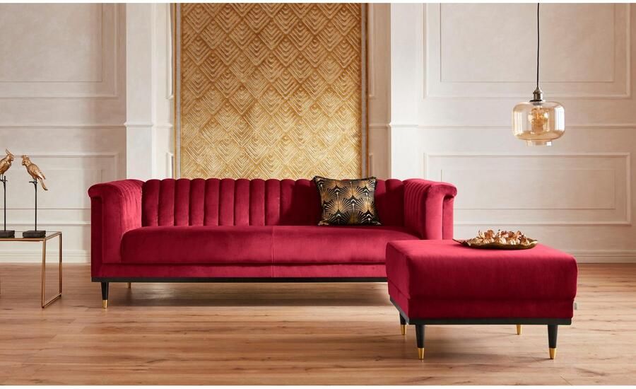 Home affaire Hocker Chamby met houten frame onderaan - Foto 4