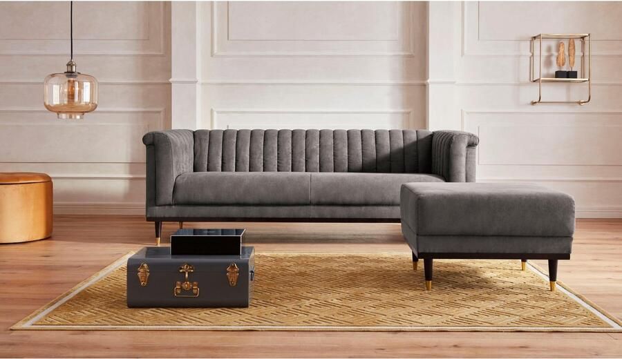 Home affaire Hocker Chamby met houten frame onderaan - Foto 8