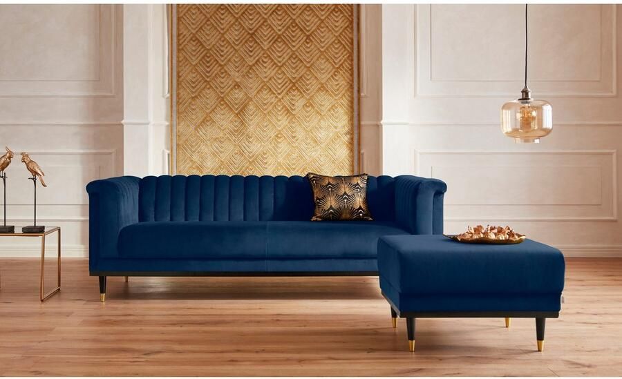 Home affaire Hocker Chamby met houten frame onderaan - Foto 2