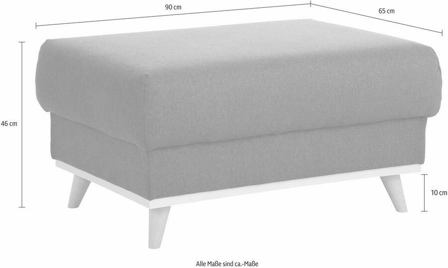 Home affaire Hocker EDINA ook in katoenmix-overtrekstof in scandinavische stijl - Foto 2