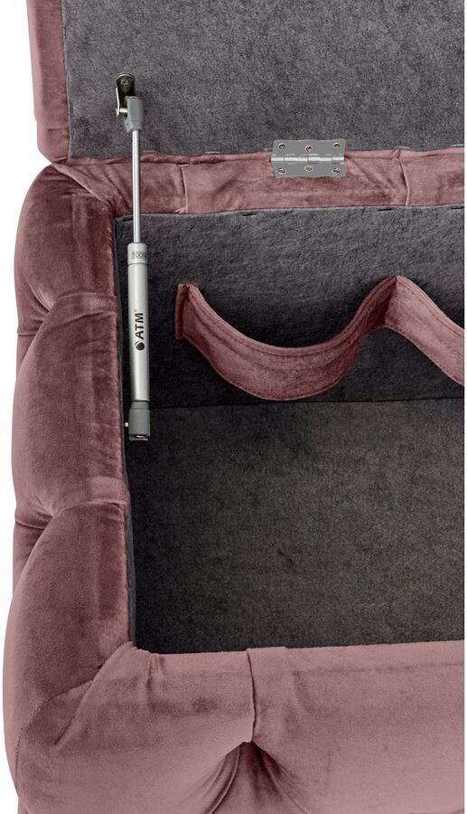 Home affaire Hocker KALINA hoogwaardig knoopdetails B D H: 120 55 45 cm met opbergvak en interne verdelers voor beter opbergen - Foto 7