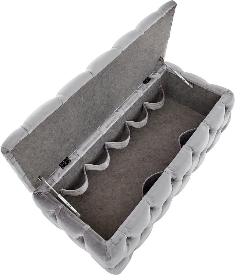 Home affaire Hocker KALINA hoogwaardig knoopdetails B D H: 120 55 45 cm met opbergvak en interne verdelers voor beter opbergen - Foto 2