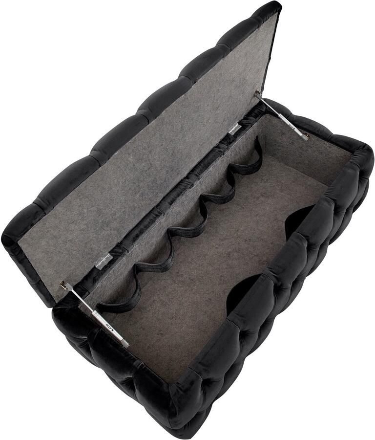 Home affaire Hocker KALINA hoogwaardig knoopdetails B D H: 120 55 45 cm met opbergvak en interne verdelers voor beter opbergen - Foto 2