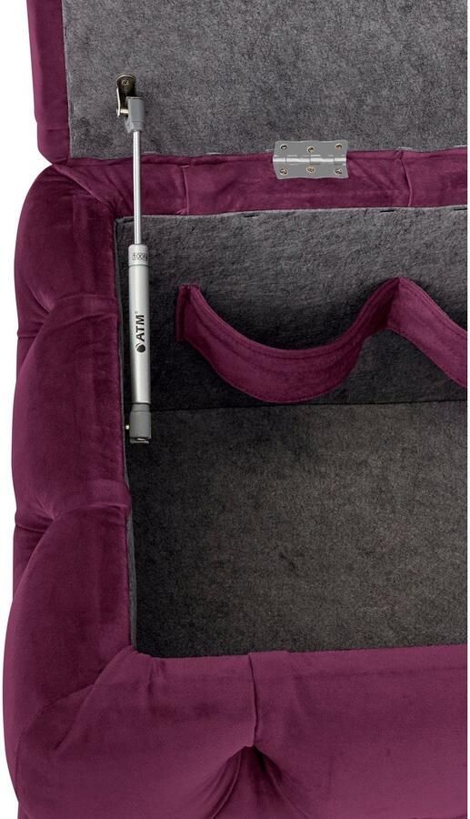 Home affaire Hocker KALINA hoogwaardig knoopdetails B D H: 120 55 45 cm met opbergvak en interne verdelers voor beter opbergen - Foto 6