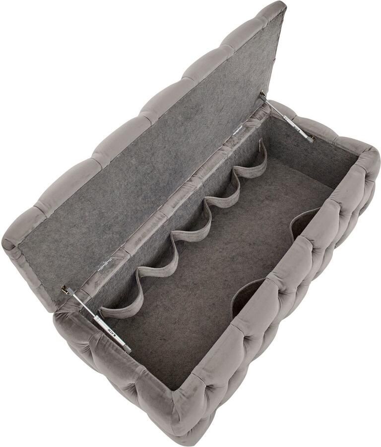 Home affaire Hocker KALINA hoogwaardig knoopdetails B D H: 120 55 45 cm met opbergvak en interne verdelers voor beter opbergen - Foto 3