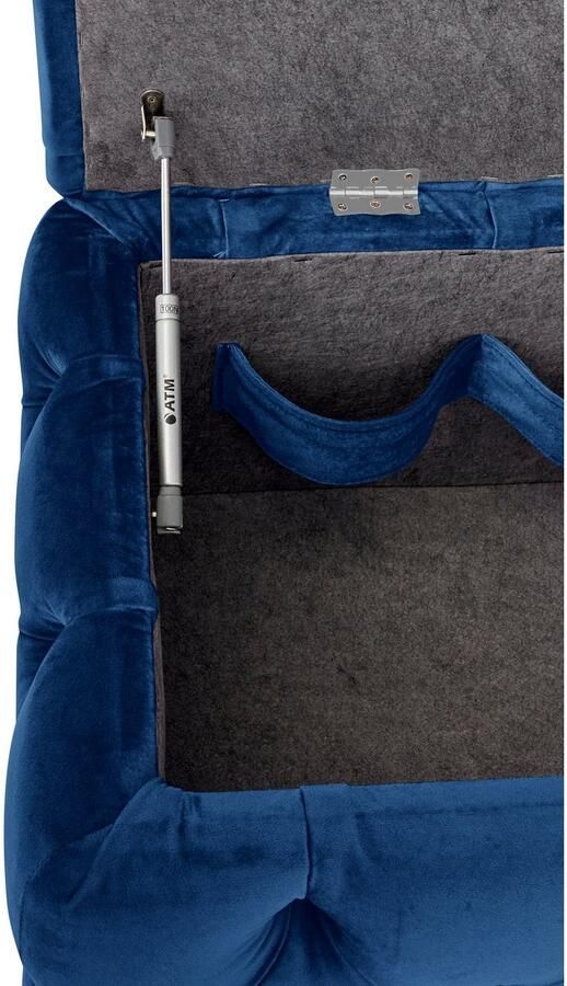 Home affaire Hocker KALINA hoogwaardig knoopdetails B D H: 120 55 45 cm met opbergvak en interne verdelers voor beter opbergen - Foto 6