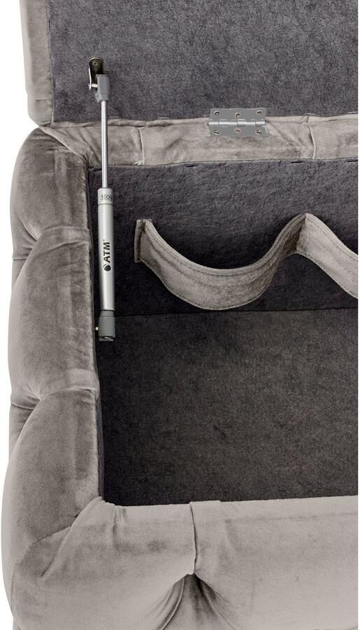 Home affaire Hocker KALINA hoogwaardig knoopdetails B D H: 120 55 45 cm met opbergvak en interne verdelers voor beter opbergen - Foto 7