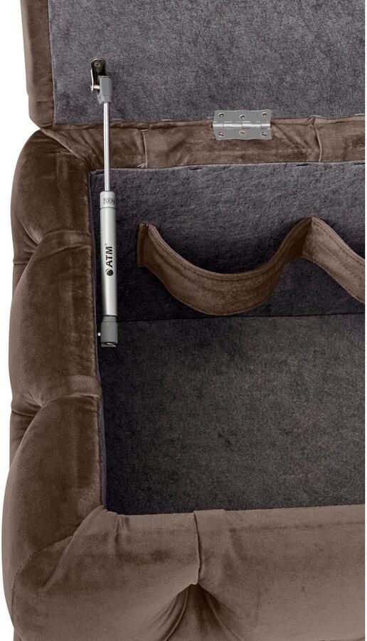 Home affaire Hocker KALINA hoogwaardig knoopdetails B D H: 120 55 45 cm met opbergvak en interne verdelers voor beter opbergen - Foto 6