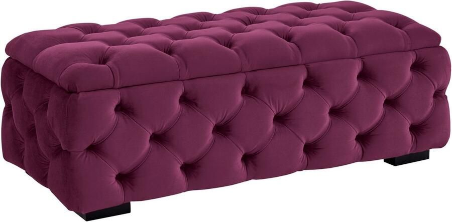 Home affaire Hocker KALINA hoogwaardig knoopdetails B D H: 120 55 45 cm met opbergvak en interne verdelers voor beter opbergen - Foto 8