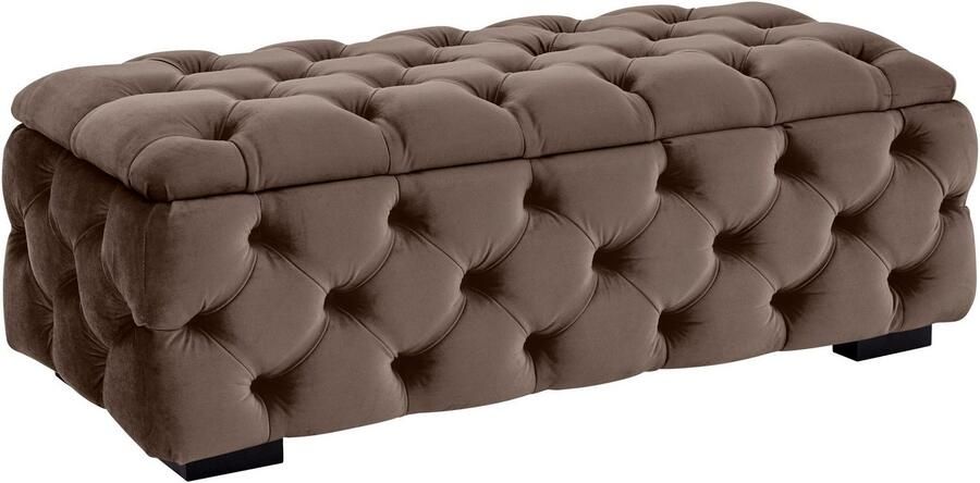 Home affaire Hocker KALINA hoogwaardig knoopdetails B D H: 120 55 45 cm met opbergvak en interne verdelers voor beter opbergen - Foto 8