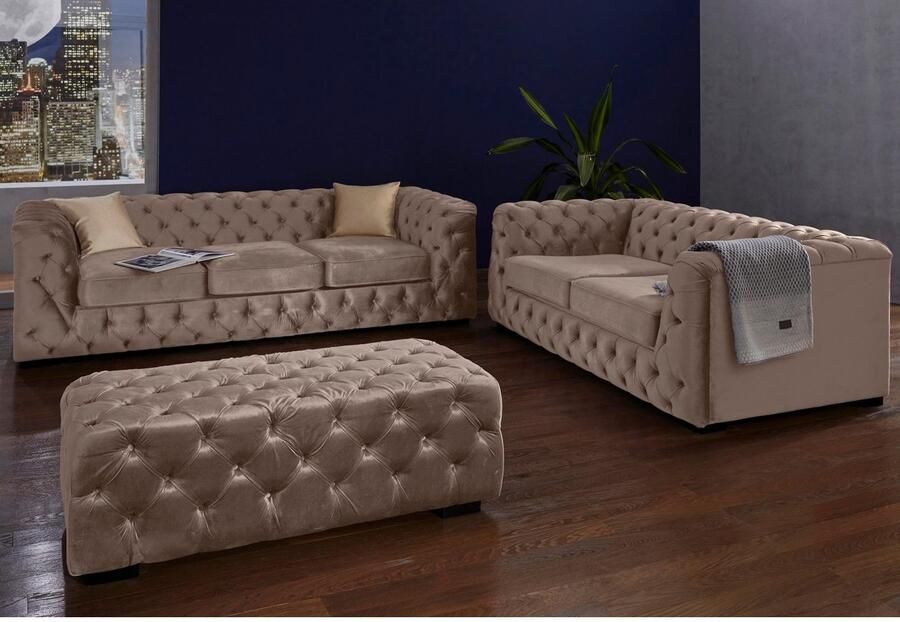 Home affaire Hocker Kalina met klassieke chesterfield-capitonnage - Foto 3