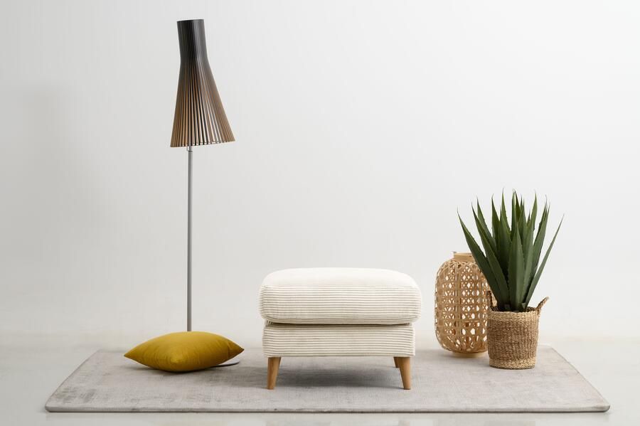 Home affaire Hocker Marseille Massief houten poten eiken landhuisstijl golfvering - Foto 6