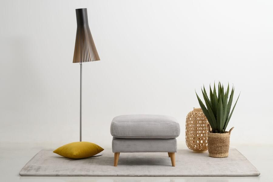 Home affaire Hocker Marseille Massief houten poten eiken landhuisstijl golfvering - Foto 5