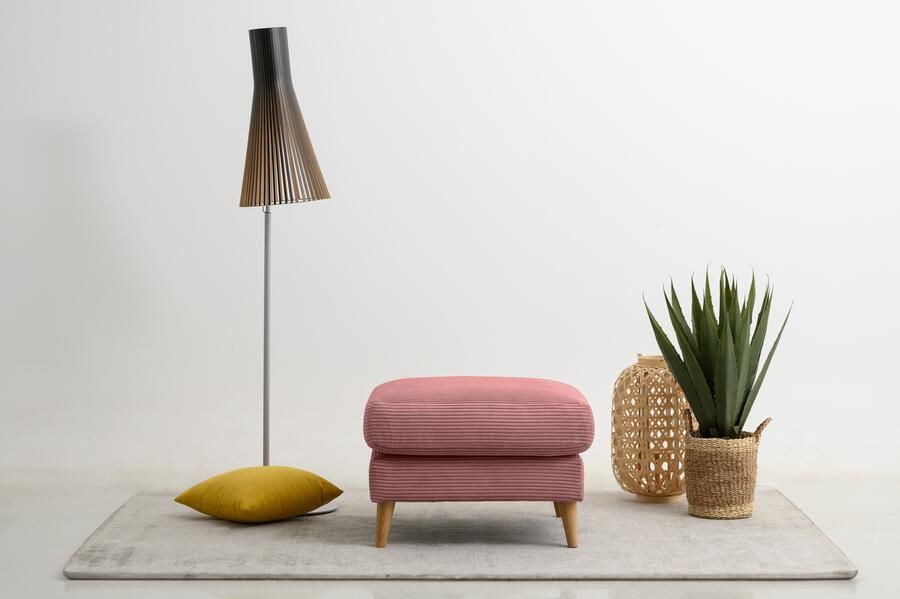 Home affaire Hocker Marseille Massief houten poten eiken landhuisstijl golfvering - Foto 6