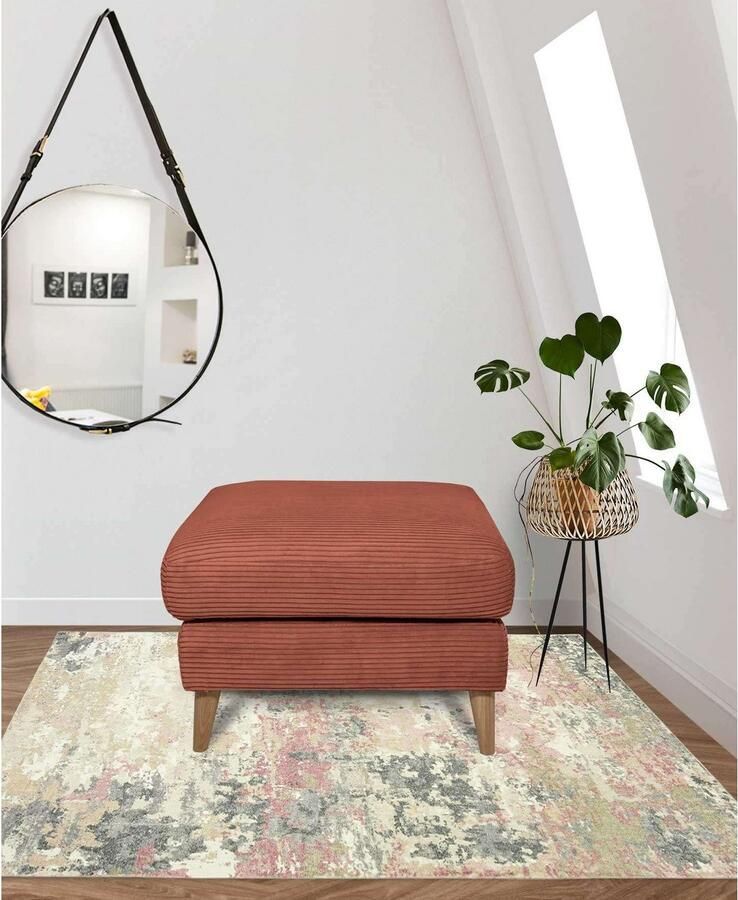 Home affaire Hocker Marseille Massief houten poten eiken landhuisstijl golfvering - Foto 2