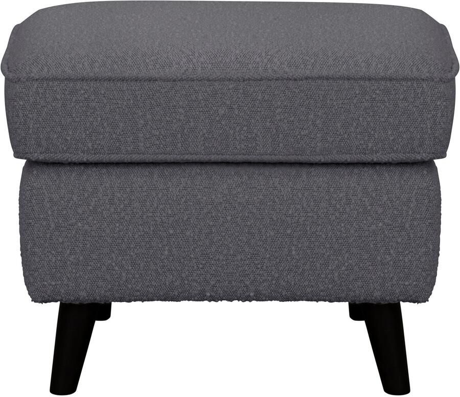 Home affaire Hocker Poef CHISTELLE ook in bouclé met golfondersteuning afmetingen: bxdxh: 57x57x46 cm