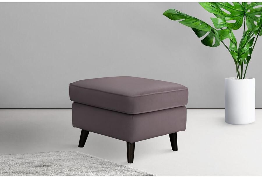 Home affaire Hocker Poef CHISTELLE ook in bouclé met golfondersteuning afmetingen: bxdxh: 57x57x46 cm - Foto 2