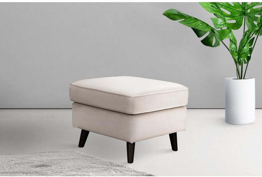 Home affaire Hocker Poef CHISTELLE ook in bouclé met golfondersteuning afmetingen: bxdxh: 57x57x46 cm - Foto 2