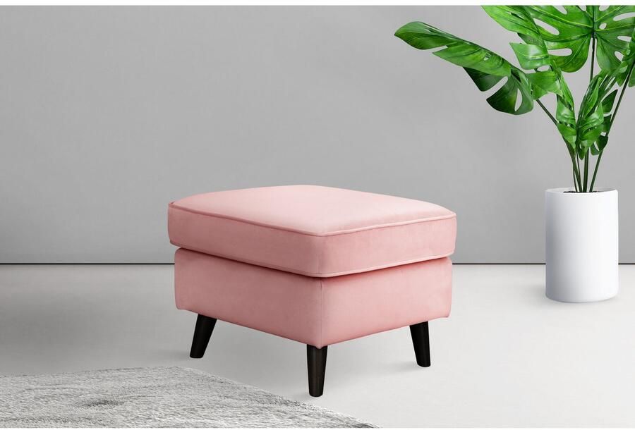 Home affaire Hocker Poef CHISTELLE ook in bouclé met golfondersteuning afmetingen: bxdxh: 57x57x46 cm - Foto 2