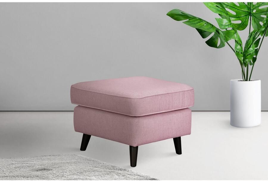 Home affaire Hocker Poef CHISTELLE ook in bouclé met golfondersteuning afmetingen: bxdxh: 57x57x46 cm - Foto 2