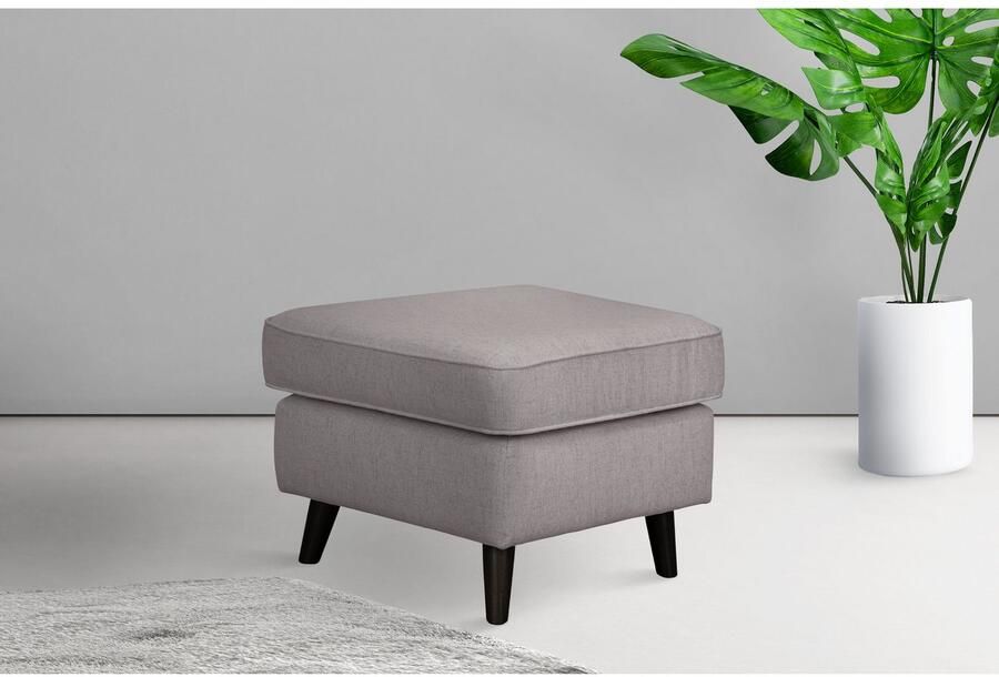 Home affaire Hocker Poef CHISTELLE ook in bouclé met golfondersteuning afmetingen: bxdxh: 57x57x46 cm - Foto 2