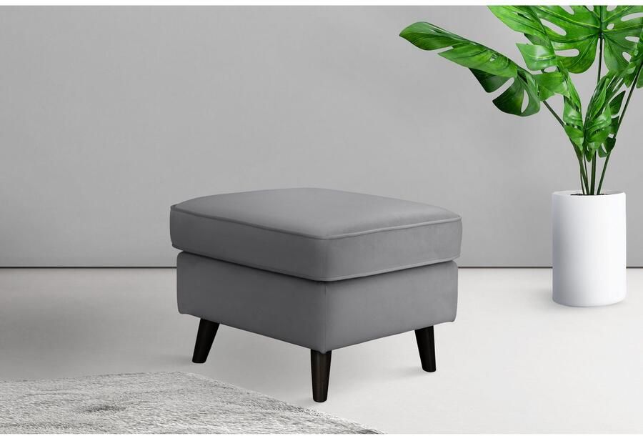 Home affaire Hocker Poef CHISTELLE ook in bouclé met golfondersteuning afmetingen: bxdxh: 57x57x46 cm - Foto 2