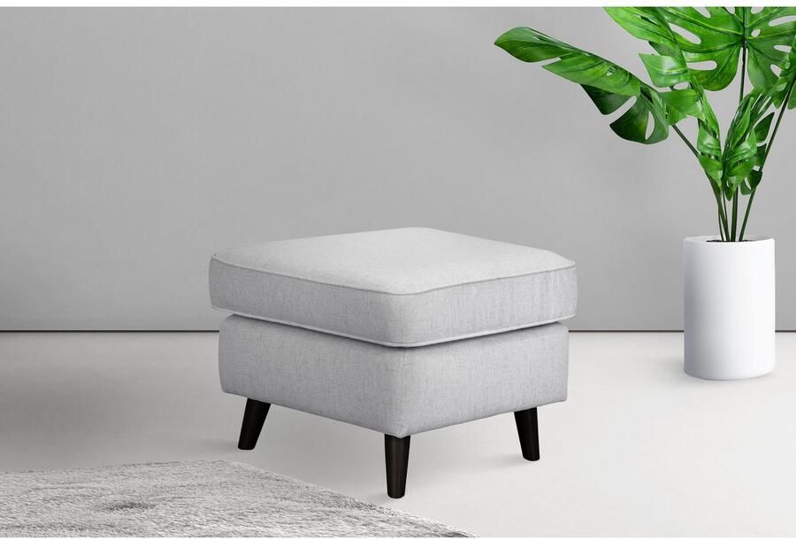 Home affaire Hocker Poef CHISTELLE ook in bouclé met golfondersteuning afmetingen: bxdxh: 57x57x46 cm - Foto 2