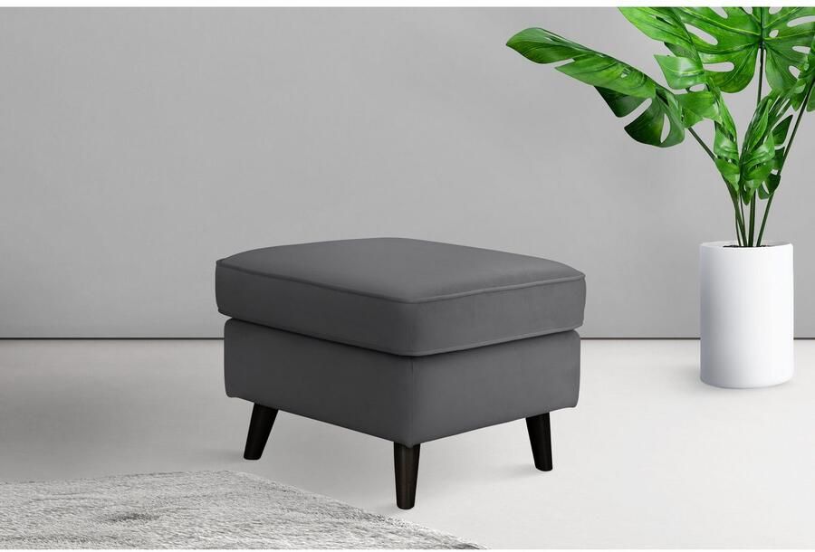 Home affaire Hocker Poef CHISTELLE ook in bouclé met golfondersteuning afmetingen: bxdxh: 57x57x46 cm - Foto 2