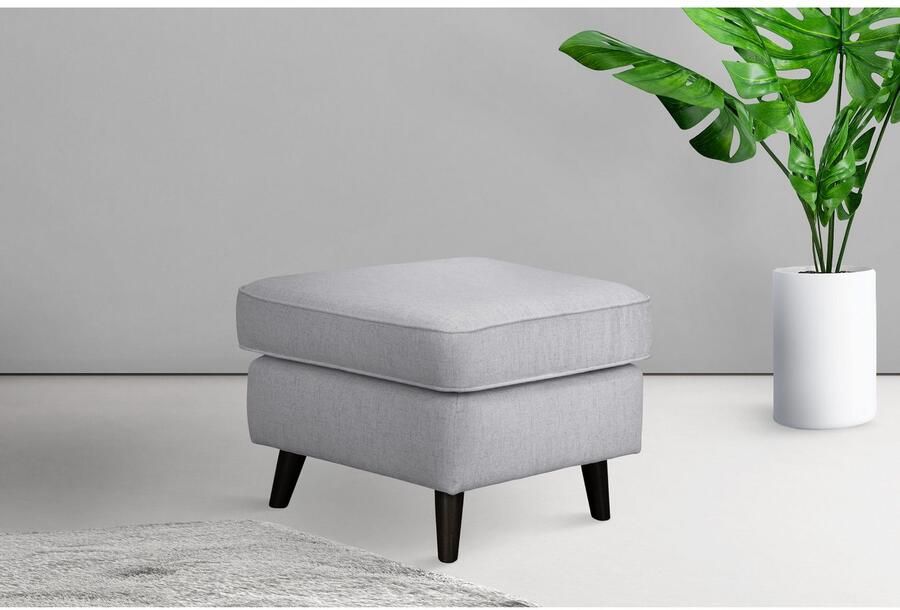 Home affaire Hocker Poef CHISTELLE ook in bouclé met golfondersteuning afmetingen: bxdxh: 57x57x46 cm - Foto 2