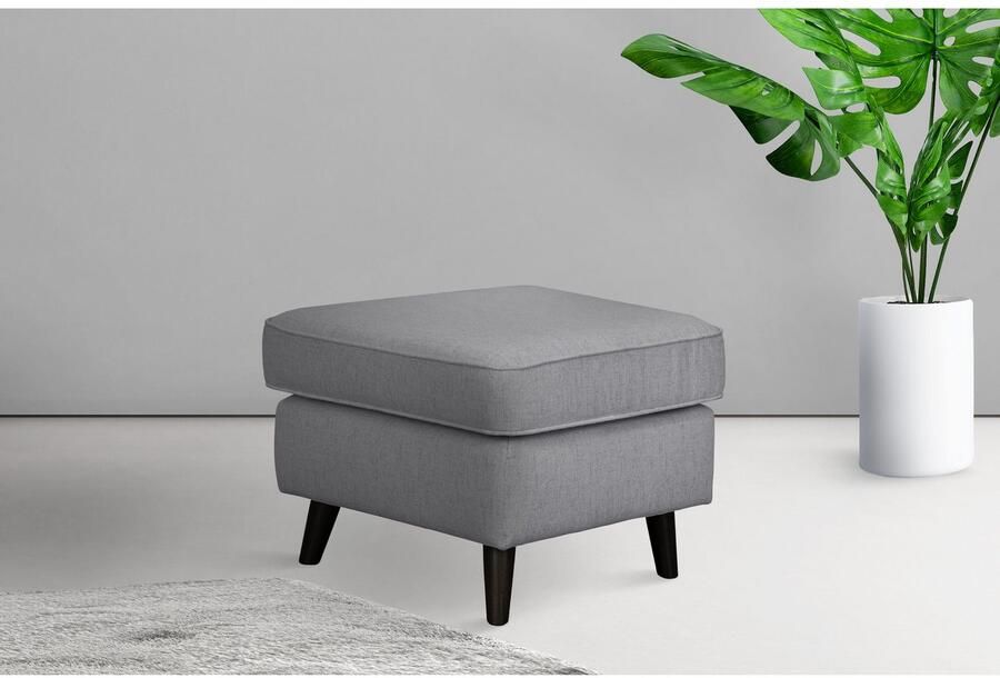 Home affaire Hocker Poef CHISTELLE ook in bouclé met golfondersteuning afmetingen: bxdxh: 57x57x46 cm - Foto 2