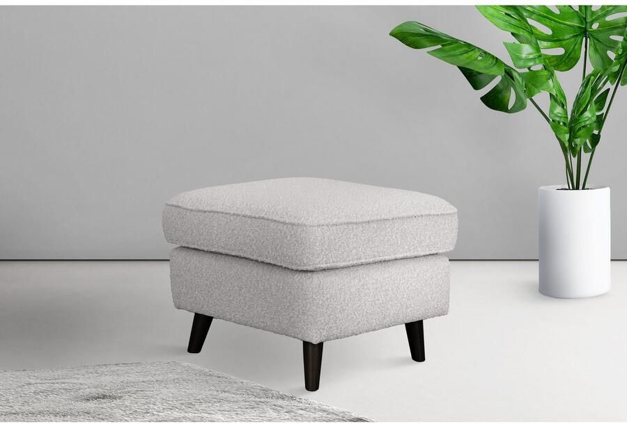 Home affaire Hocker Poef CHISTELLE ook in bouclé met golfondersteuning afmetingen: bxdxh: 57x57x46 cm - Foto 2