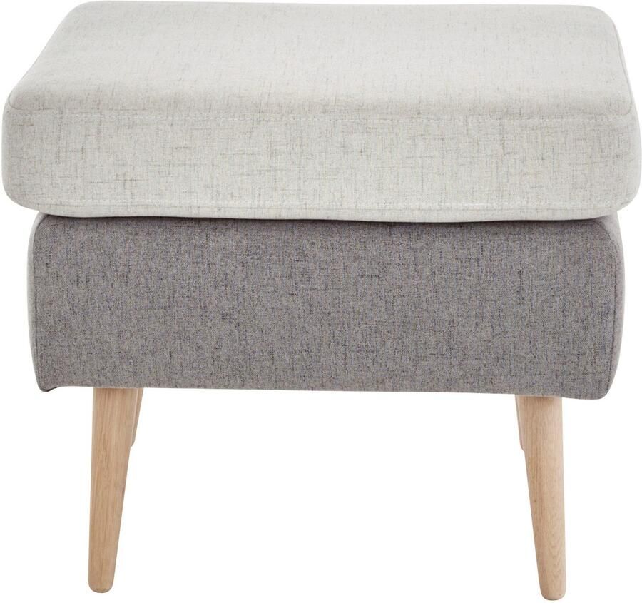 Home affaire Hocker Salla 2-kleurig bouclé stof of fijne structuur passend bij de fauteuil - Foto 2