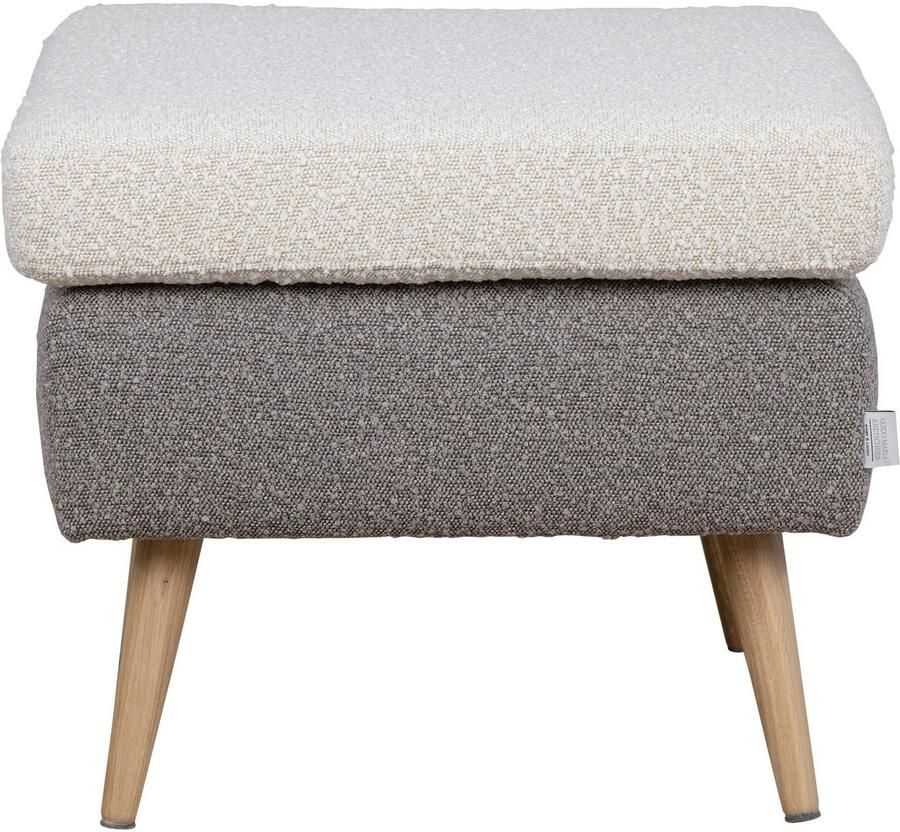 Home affaire Hocker Salla 2-kleurig bouclé stof of fijne structuur passend bij de fauteuil - Foto 4