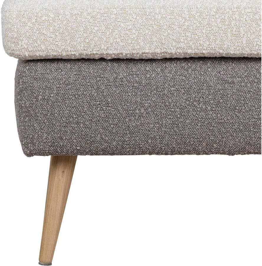 Home affaire Hocker Salla 2-kleurig bouclé stof of fijne structuur passend bij de fauteuil - Foto 2