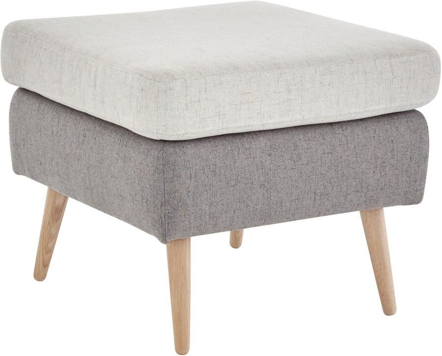 Home affaire Hocker Salla 2-kleurig bouclé stof of fijne structuur passend bij de fauteuil - Foto 4